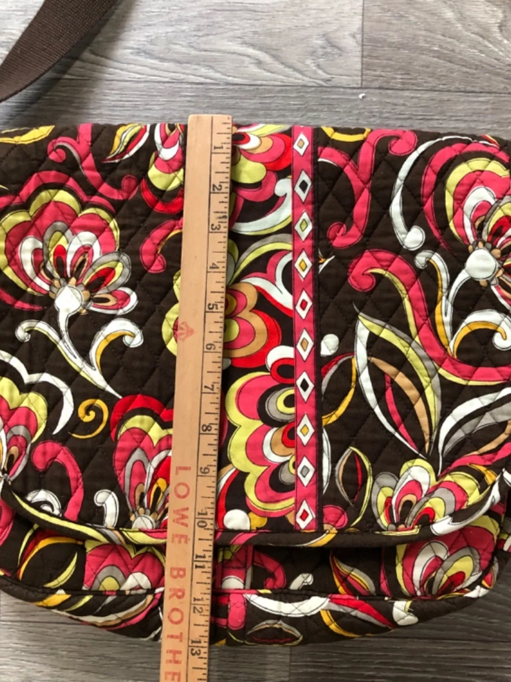 Vera Bradley Puccini Print Floral Laptop Crossbody Messenger Bag